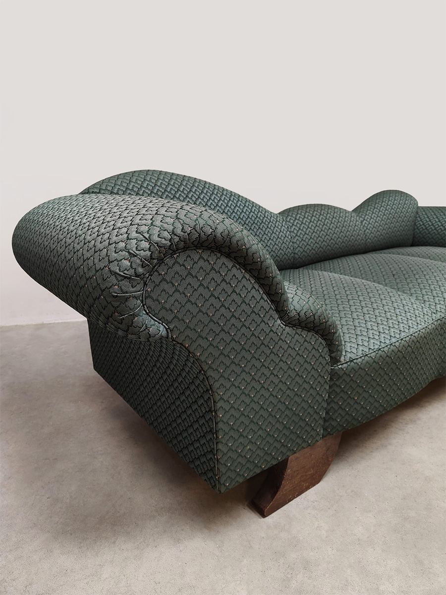 Art deco chaise longue sofa lounge bank 'Waves' 1940's