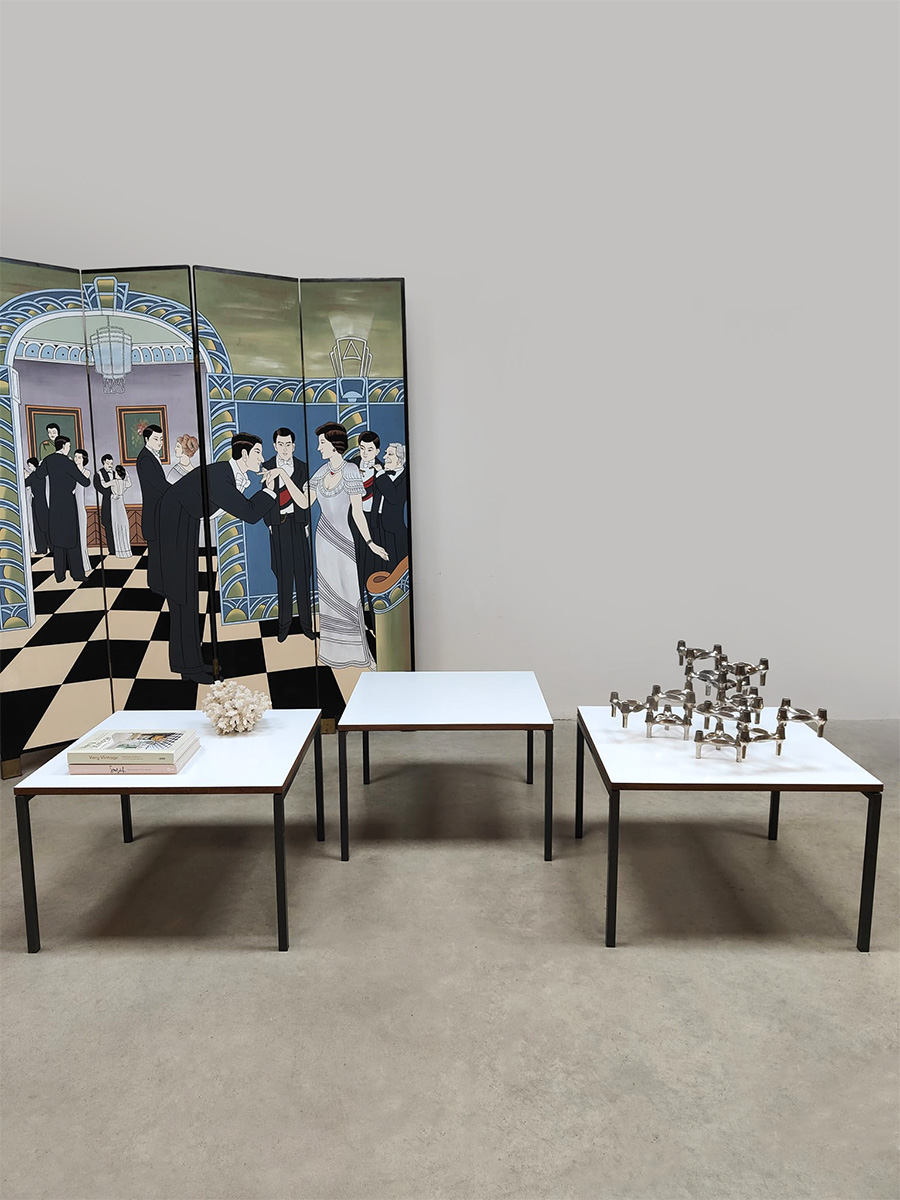 Vintage interior design coffee tables side tables salontafels bijzettafels 1960 Spectrum style