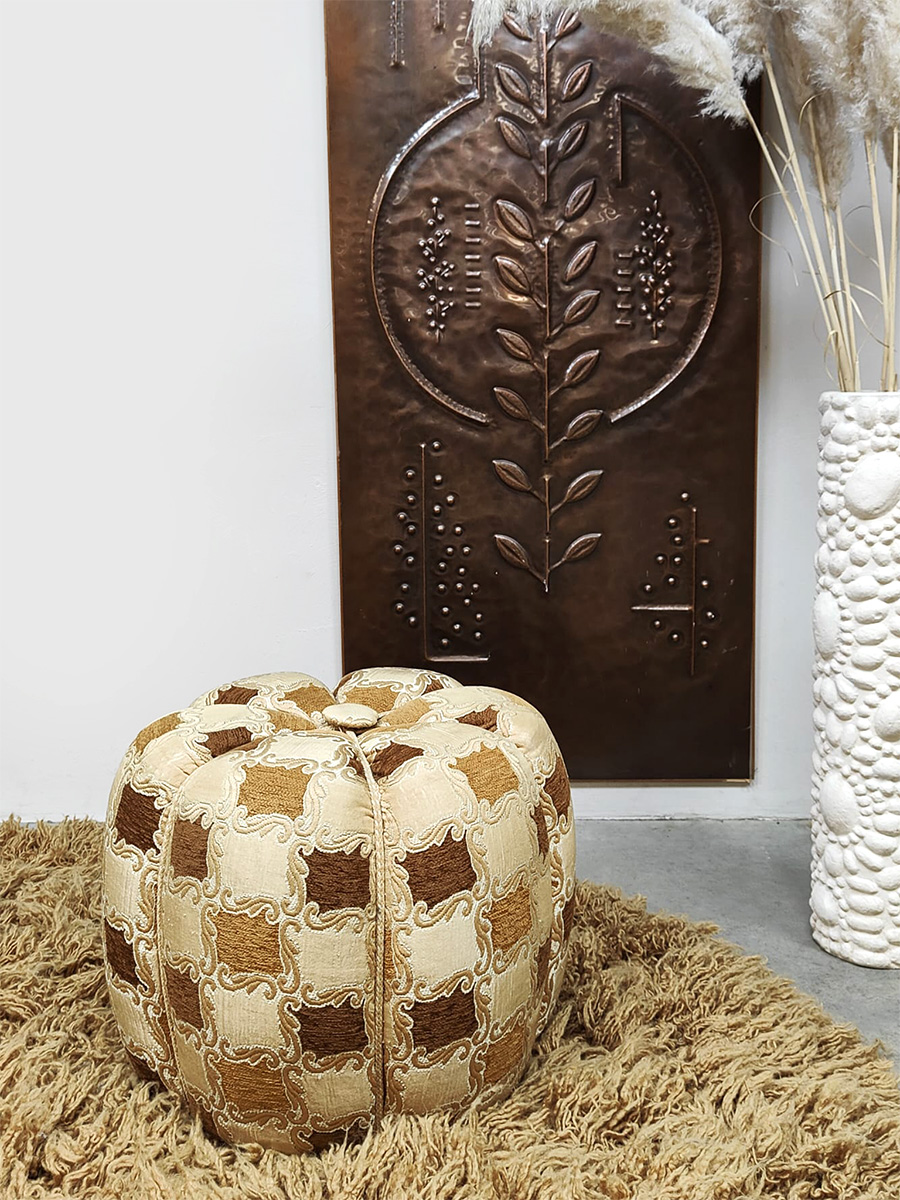 Vintage Tulip footstool ottoman hocker poef Jindrich Halabala Cesky Nabytek