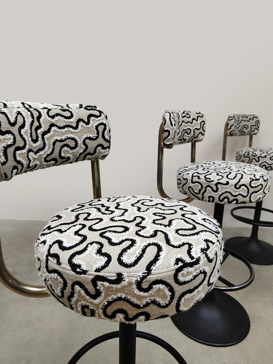 Swedish design Cobra barstools vintage krukken Borje Johanson ‘Swirl’