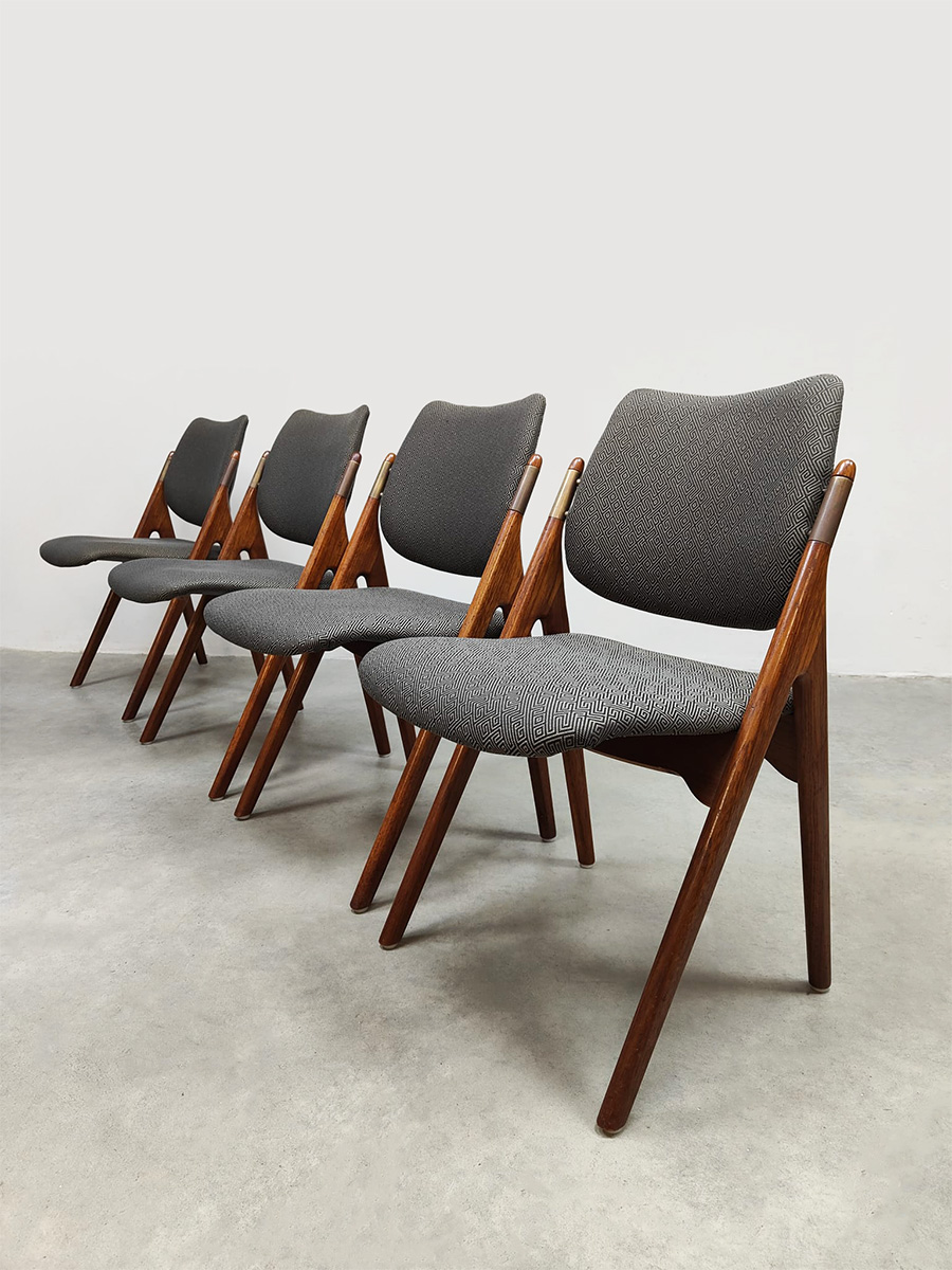 Vintage Scandinavian design dining chairs eetkamerstoelen Olav Houg 1960