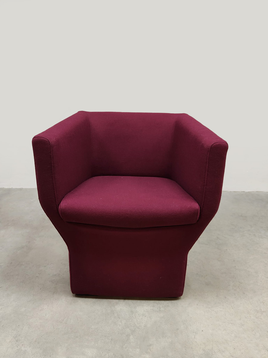 Vintage furniture geometric lounge chair fauteuil Walter Knoll 1990