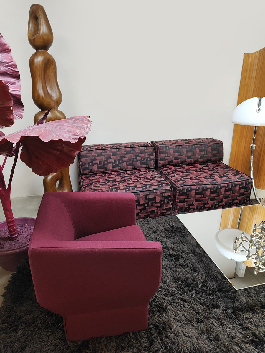 Vintage design geometric lounge chair fauteuil Walter Knoll 1990