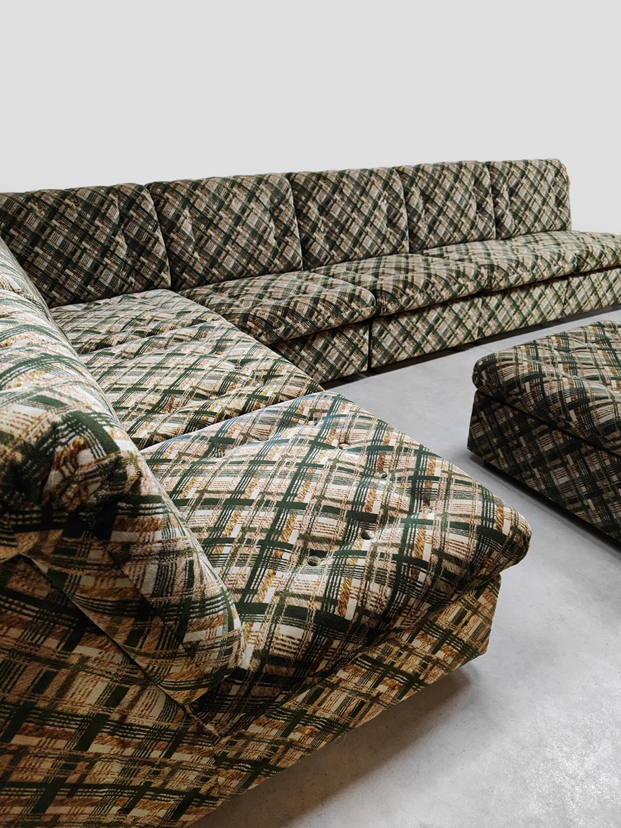 Vintage design modular lounge sofa modulaire elementen bank ‘Checkered’