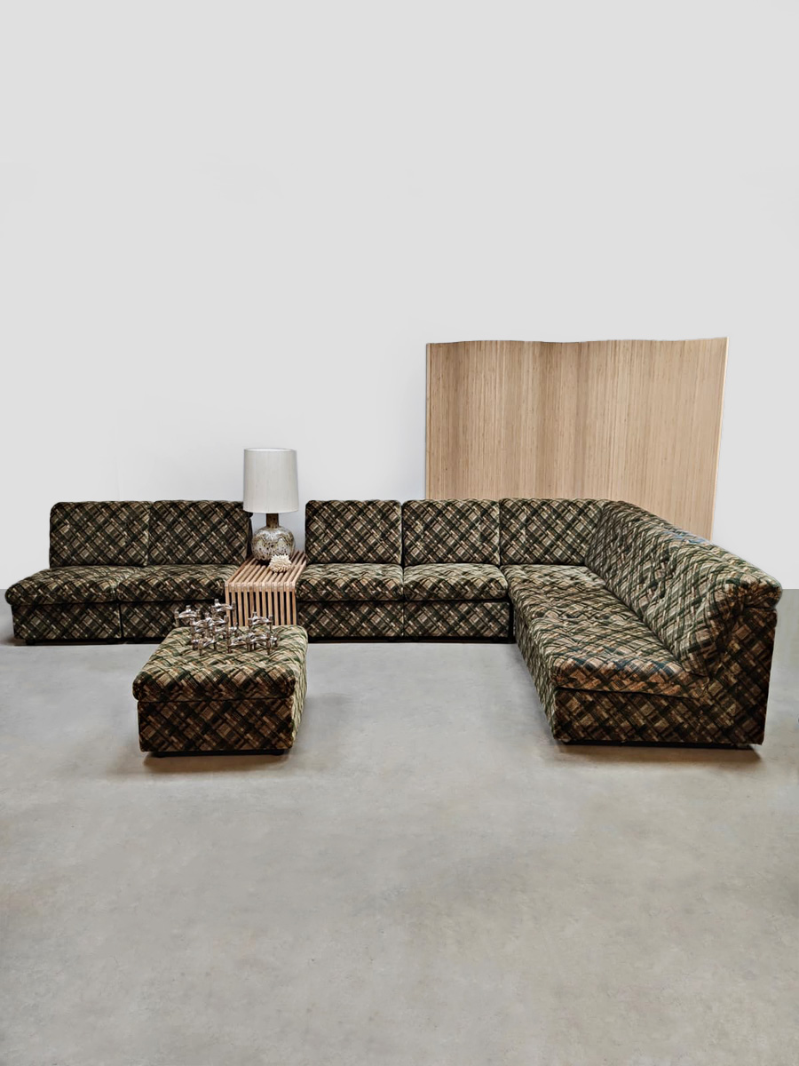 Vintage design modular lounge sofa modulaire elementen bank ‘Checkered’