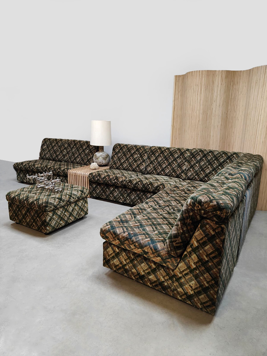 Vintage furniture design modular lounge sofa modulaire elementen bank ‘Checkered’