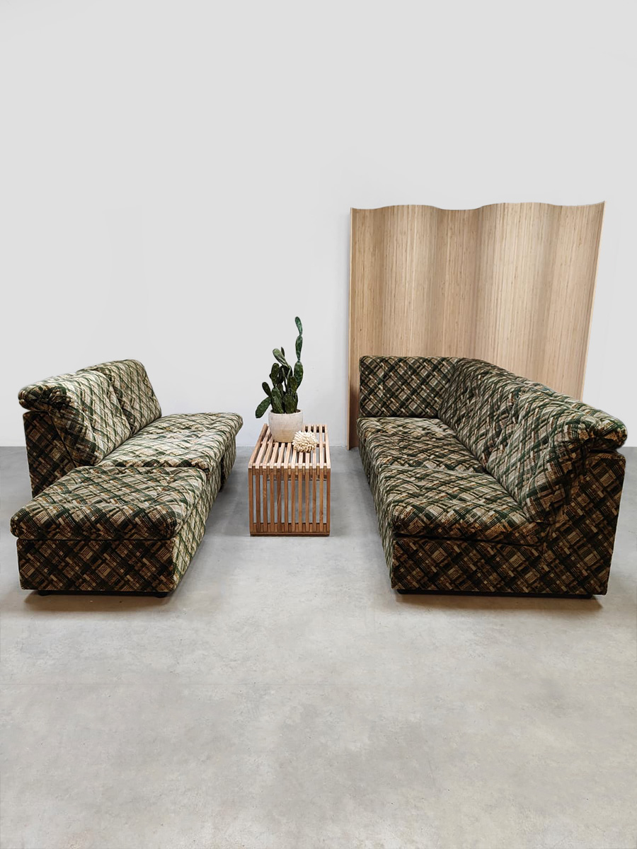 Midcentury interior design modular lounge sofa modulaire elementen bank ‘Checkered’