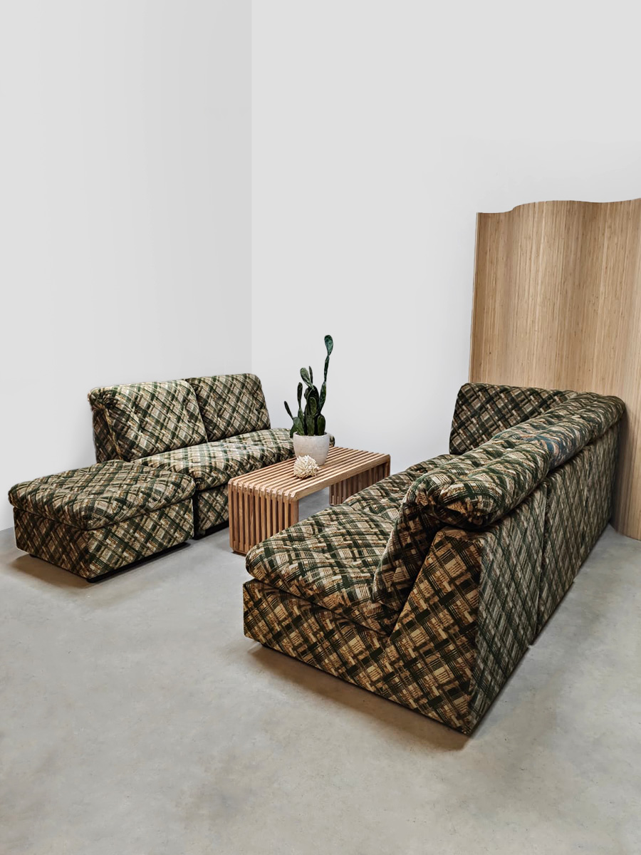 Vintage design modular lounge sofa modulaire elementen bank ‘Checkered’