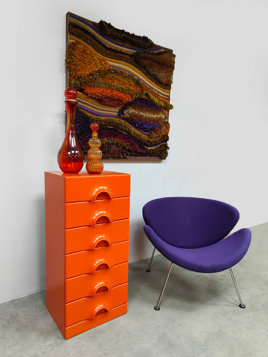 Vintage furniture styling rare Space age Quadro chest of drawers ladekast Jurgen Lange Schönbuch