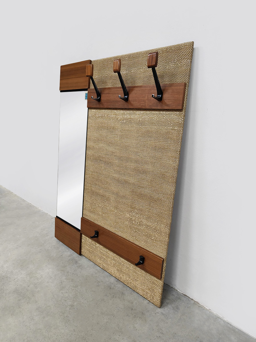Vintage wall coat rack hall wardrobe wandkapstok 1960