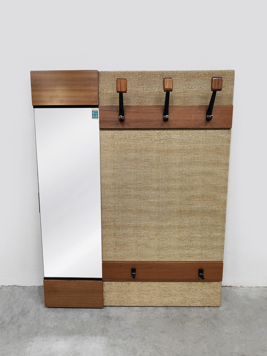 Vintage furniture design wall coat rack hall wardrobe wandkapstok 1960