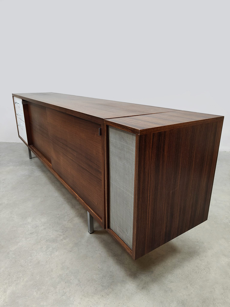 Vintage furniture design wooden sideboard credenza dressoir wandkast 1970