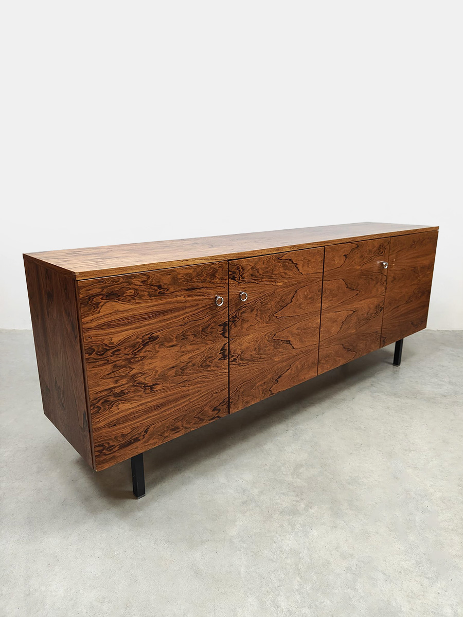 Vintage wooden sideboard credenza dressoir wandkast 1970