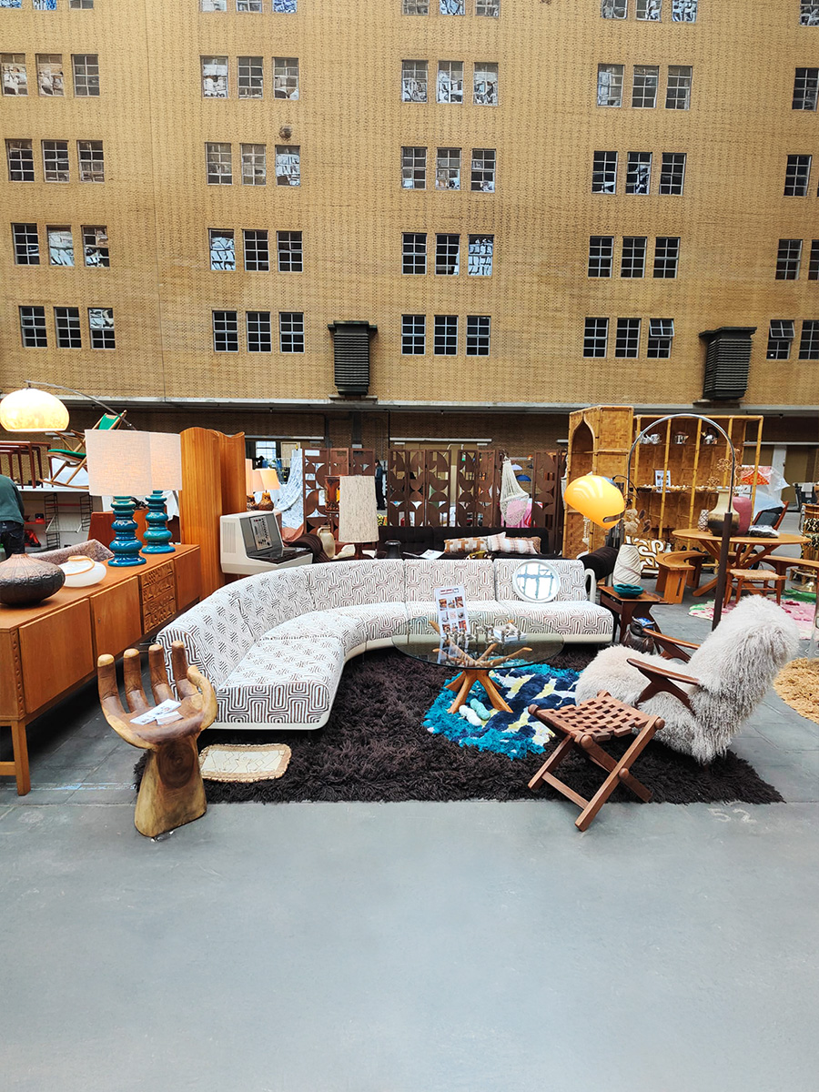 Italian vintage design modular sofa Italiaanse modulaire elementen bank 'Graphic lines'