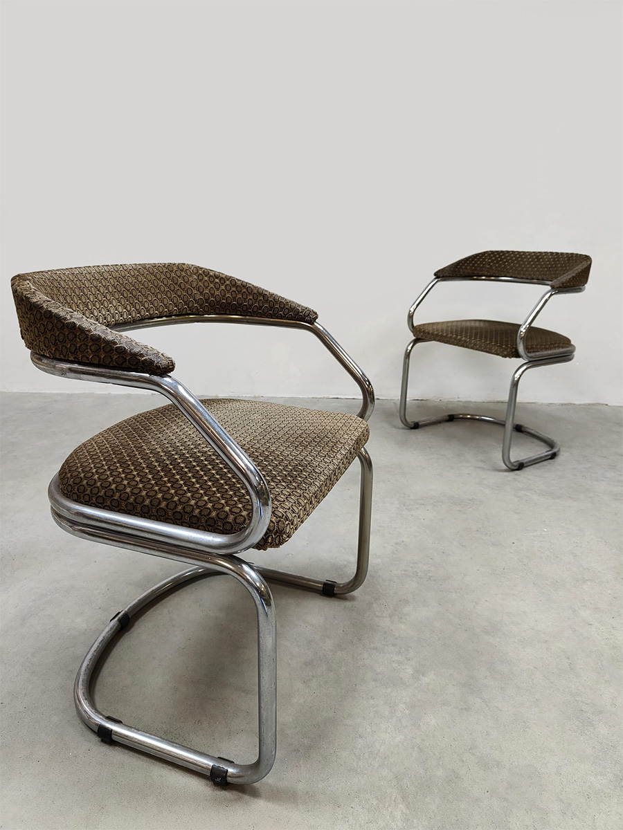 Vintage furniture design dining chairs Italiaanse eetkamerstoelen Giotto Stoppino 1970