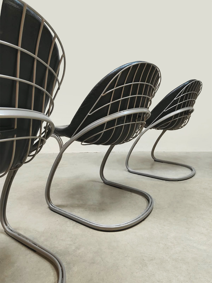 Vintage Italian design Pascale dining chairs Italiaanse eetkamerstoelen Gastone Rinaldi for Rima