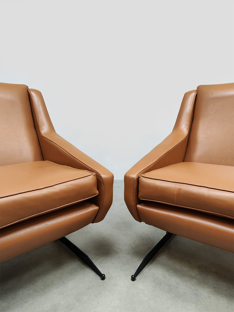 Italian vintage furniture design lounge chairs Italiaanse fauteuils 1950-1960
