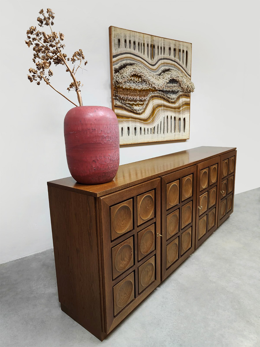 Vintage brutalist sideboard credenza dressoir Gerhard Bartels 'Cubism'