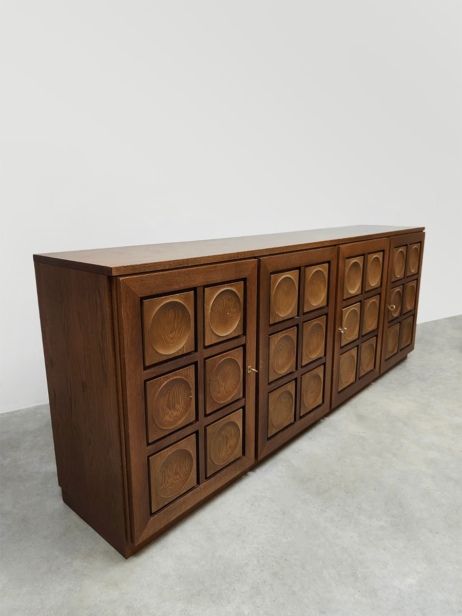 Vintage interior design brutalist sideboard credenza dressoir Gerhard Bartels 'Cubism'
