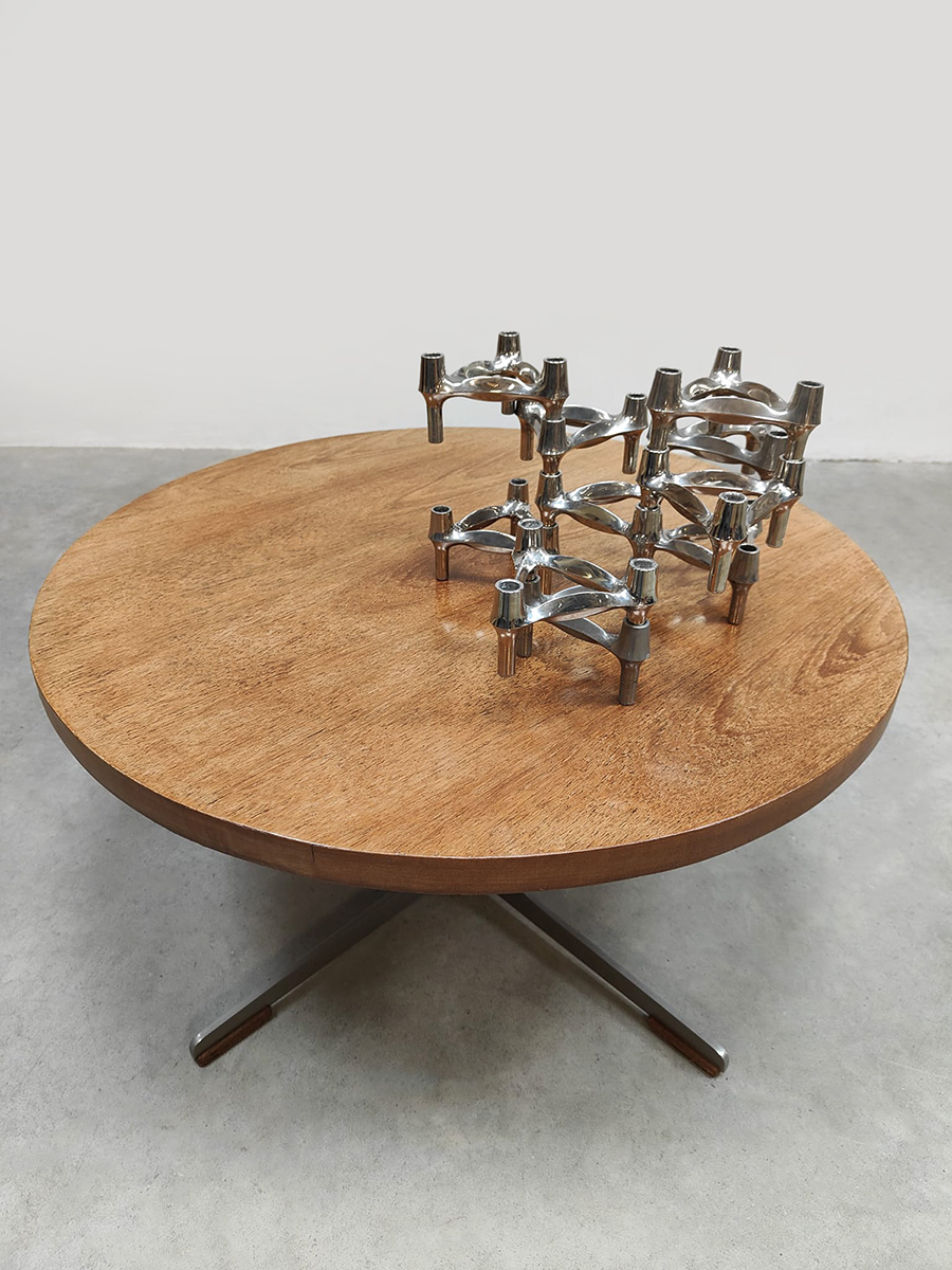 Vintage design round coffee table side table ronde salontafel bijzettafel 1970