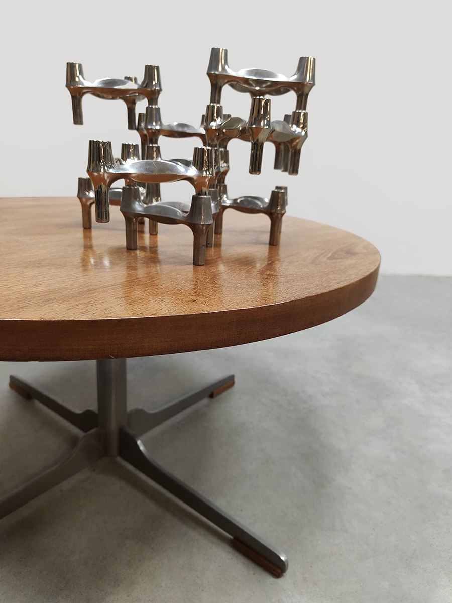 Vintage furniture design round coffee table side table ronde salontafel bijzettafel 1970