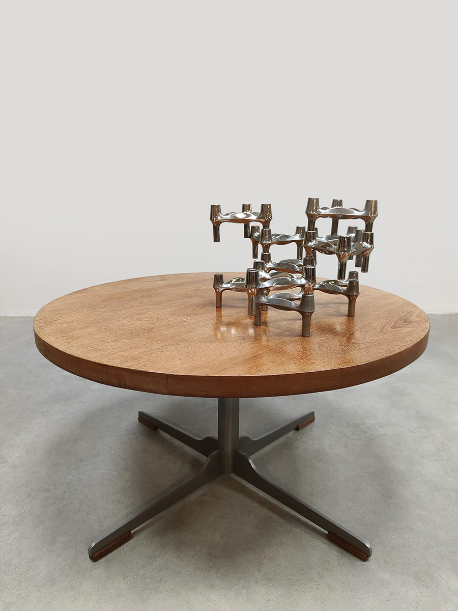 Vintage Dutch design round coffee table side table ronde salontafel