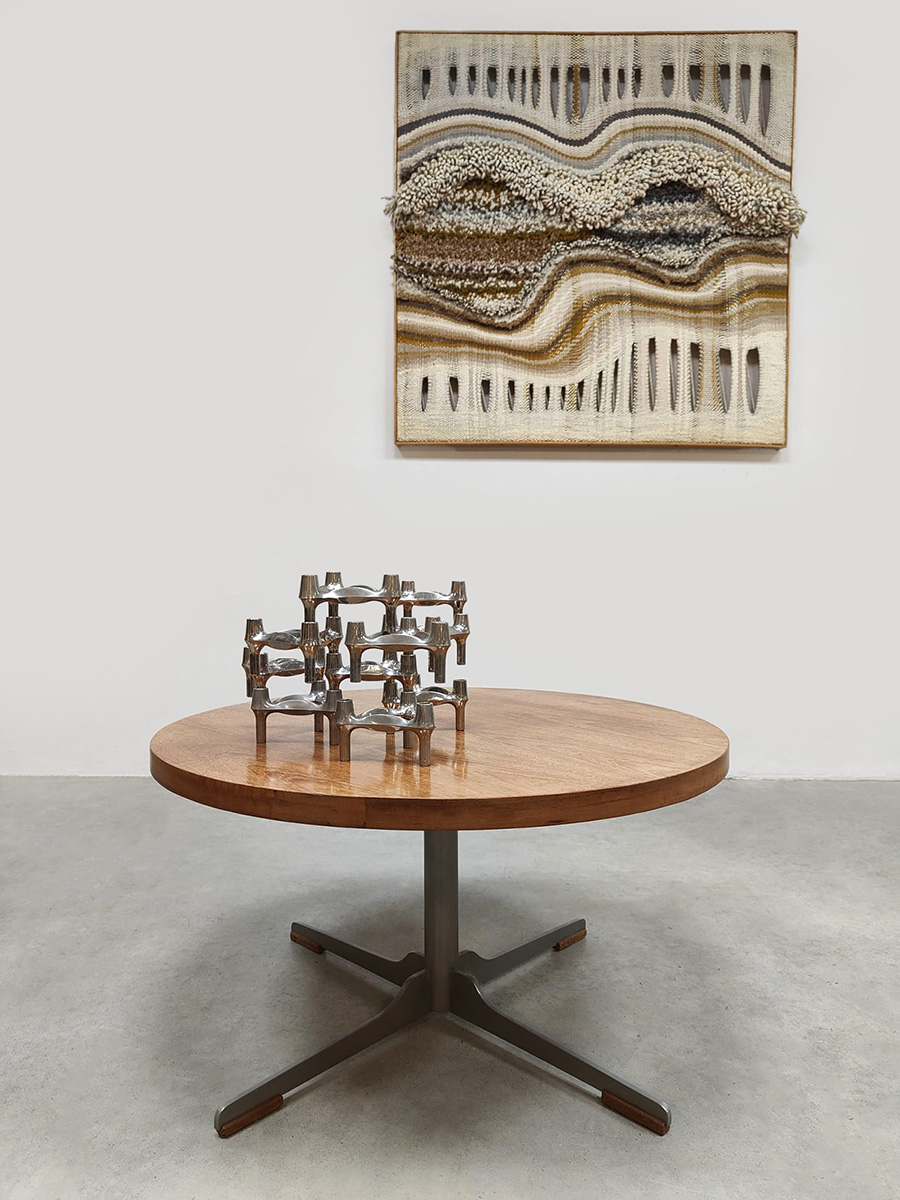 Vintage Dutch design round coffee table side table ronde salontafel