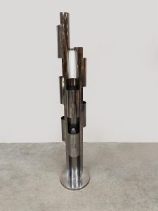 Italian vintage design chrome metal floorlamp 1970