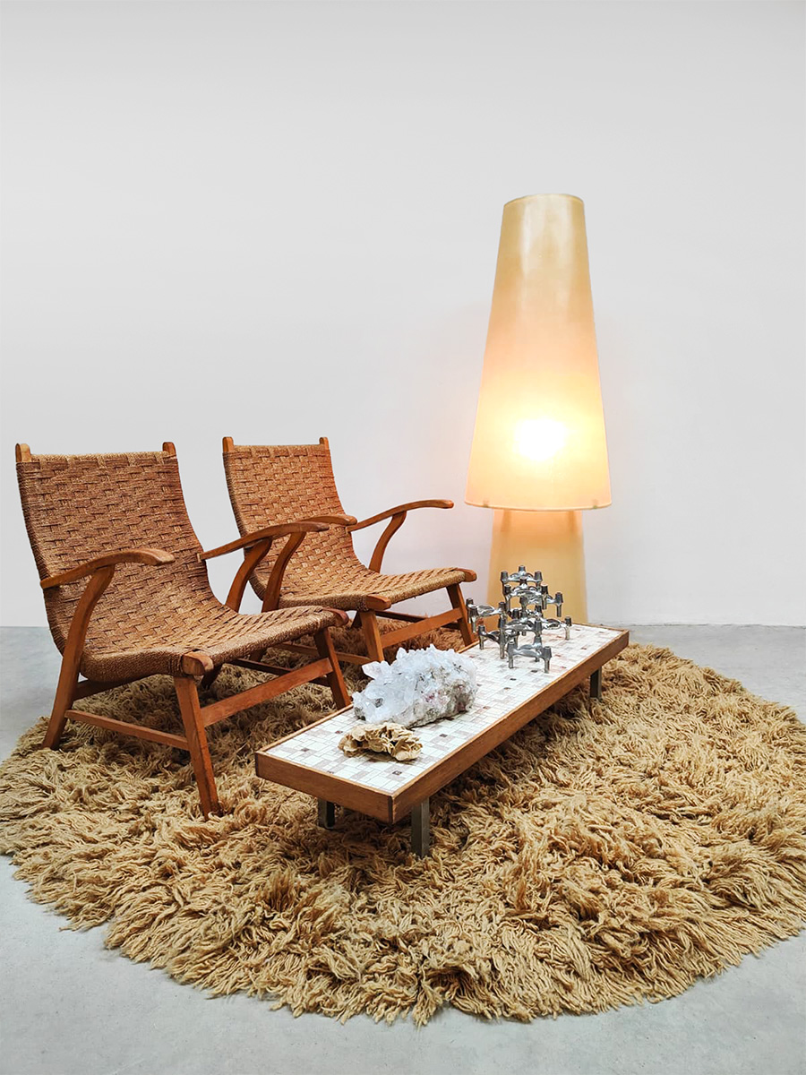 Dutch midcentury interior design rope chairs touwstoelen Vroom & Dreesman