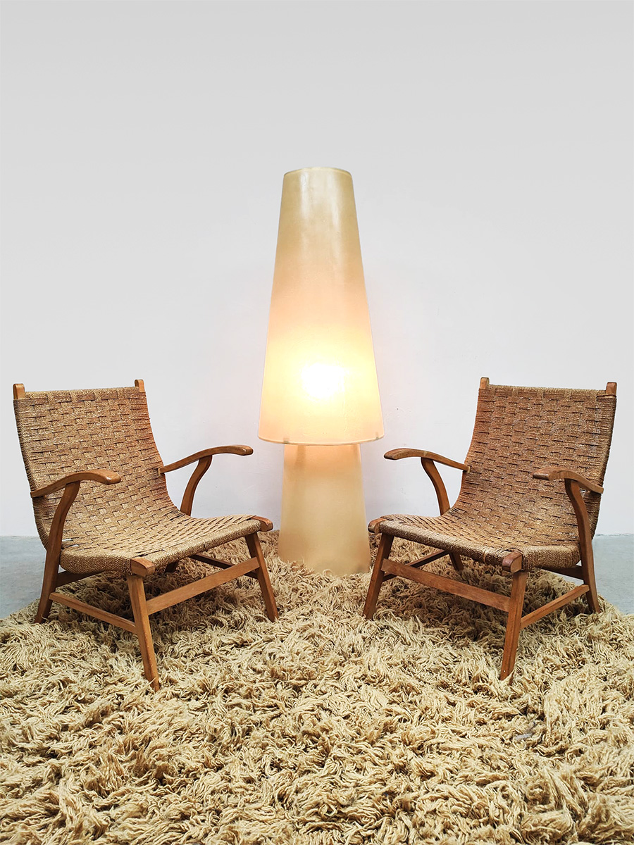 Vintage furniture design rope chairs touwstoelen Vroom & Dreesman
