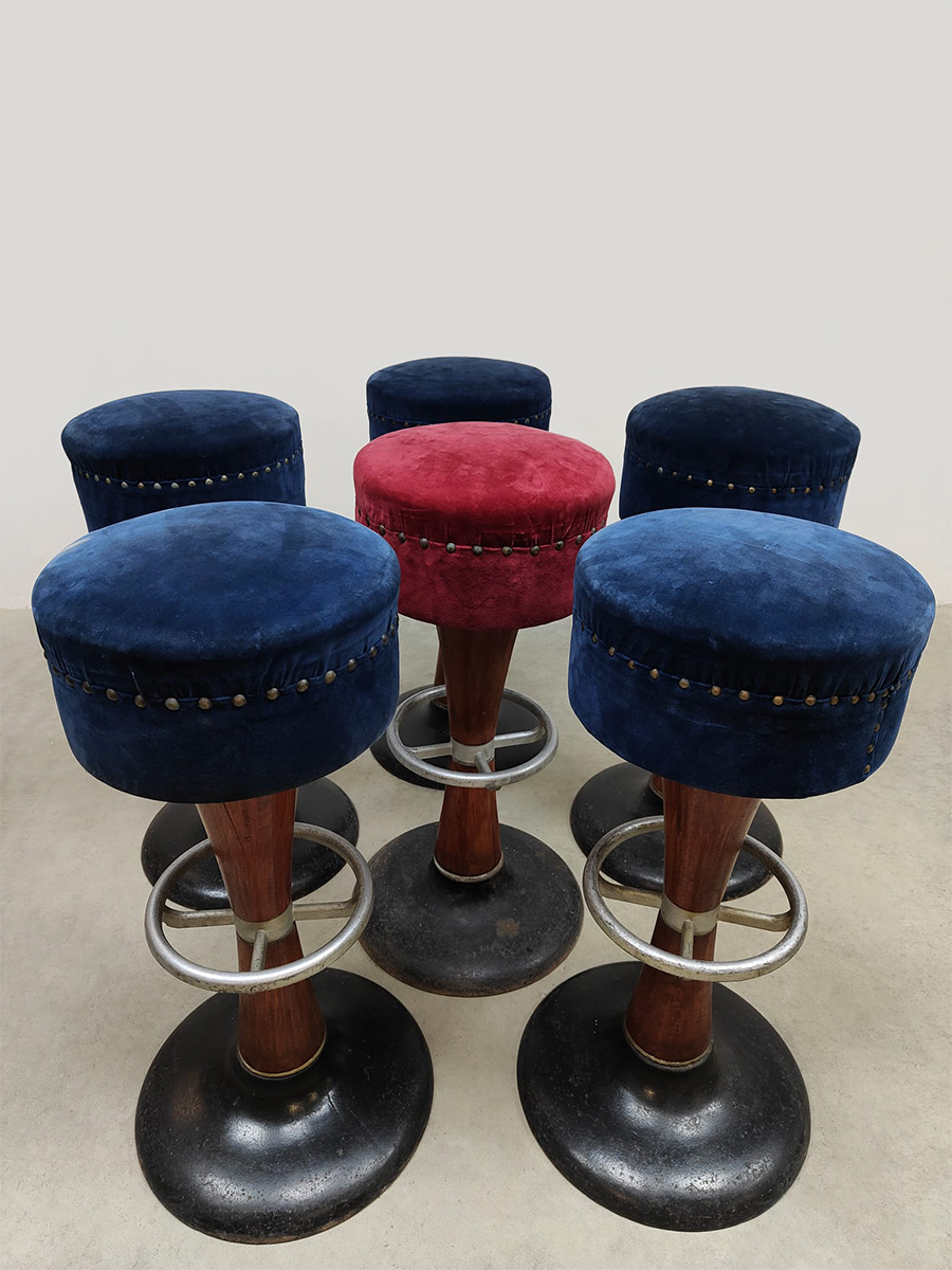 Vintage French café bar stools Art deco style