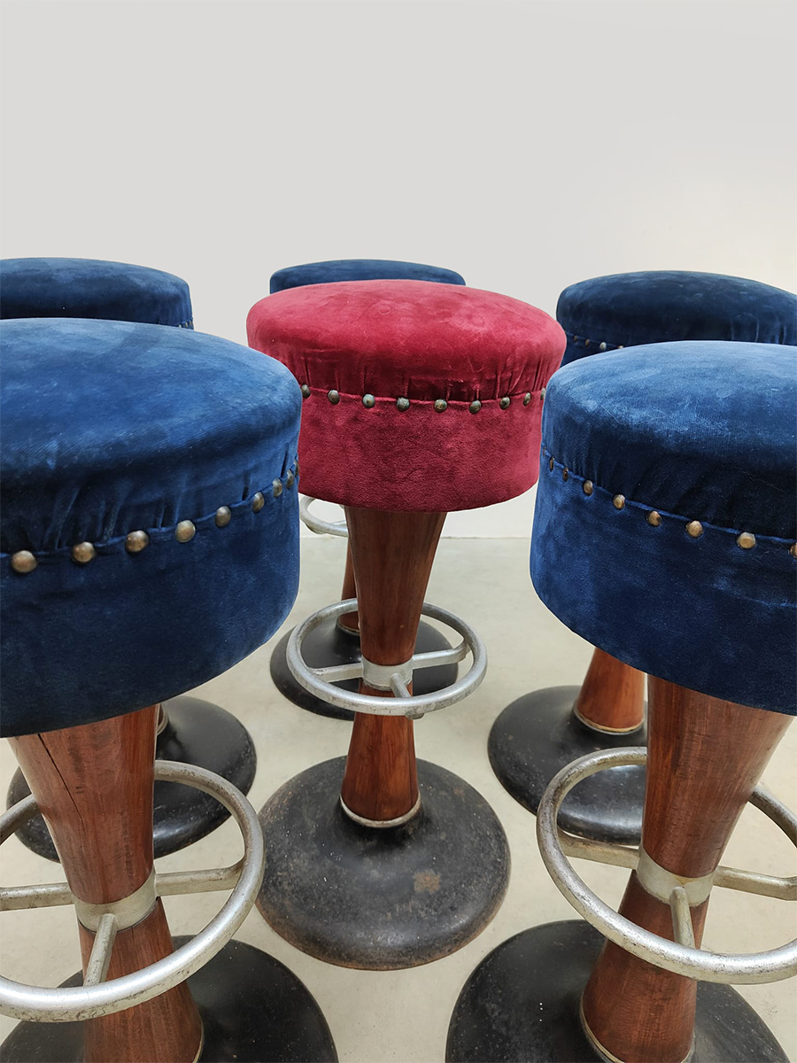 Vintage French café bar stools Art deco style