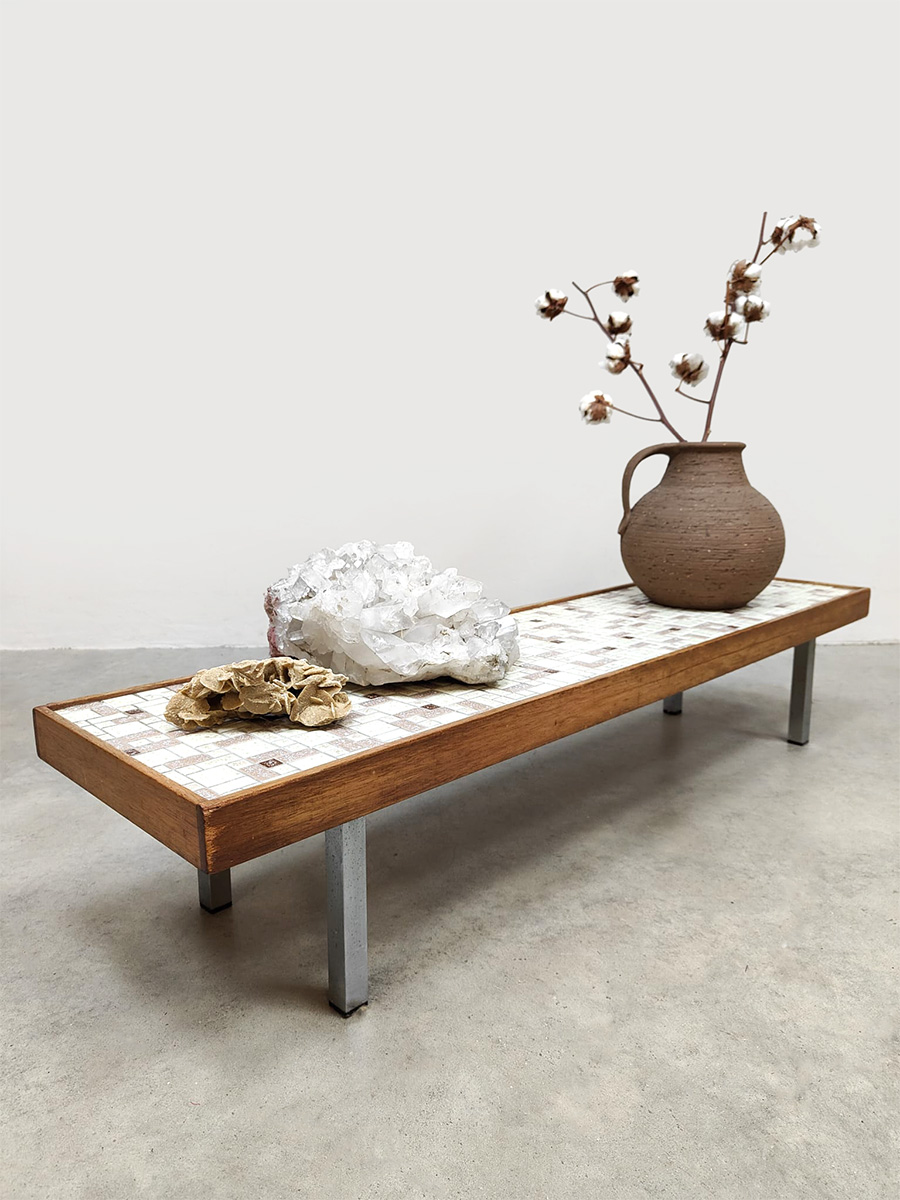 Vintage tile coffee table side table tegel salontafel 'extra low'