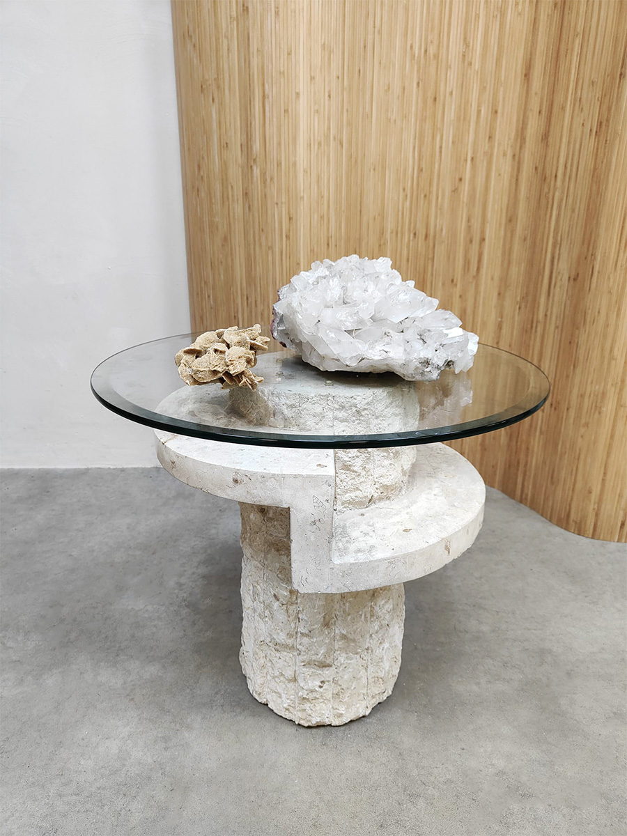 Italian furniture design mactan stone coffee table salontafel Magnussen Ponte 1980 Italian furniture design mactan stone coffee table salontafel Magnussen Ponte 1980