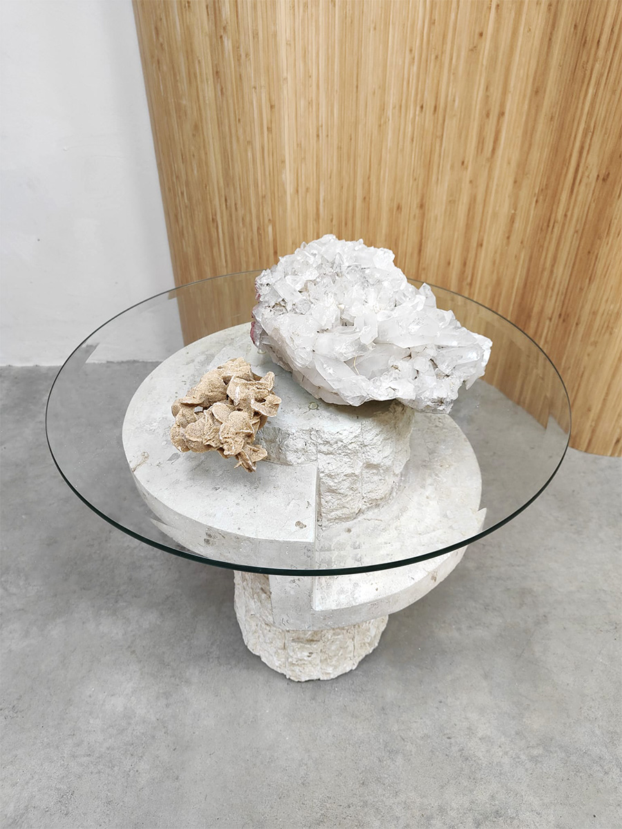Vintage mactan stone coffee table salontafel Magnussen Ponte 1980 Vintage mactan stone coffee table salontafel Magnussen Ponte 1980