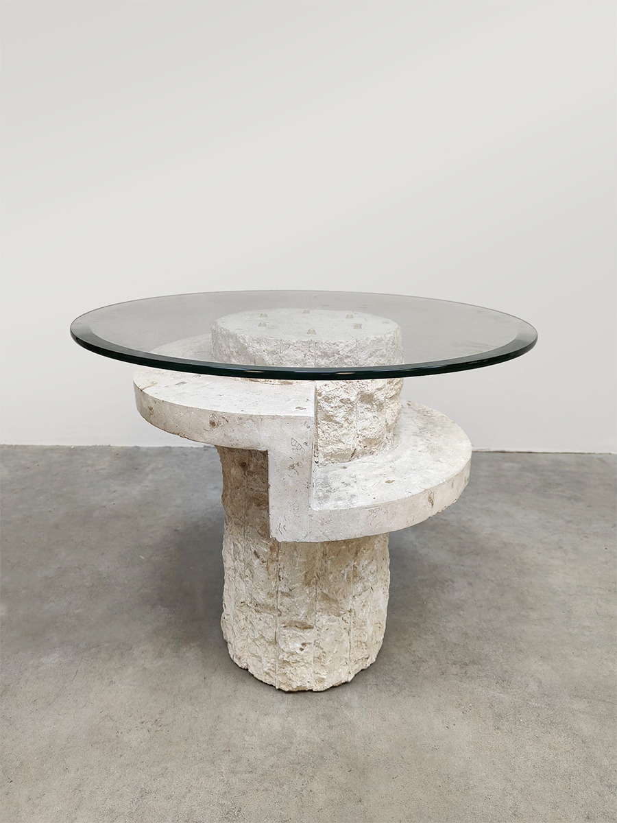 Italian furniture design mactan stone coffee table salontafel Magnussen Ponte 1980 Italian furniture design mactan stone coffee table salontafel Magnussen Ponte 1980